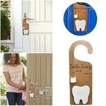Tooth Fairy Door Hanger & Tooth Holder for Kids - Wooden Lost Tooth Keepsake Box,Magical Gift for First Tooth,Encourages Good Habits & Celebrates Milestones,Room Decor for Boys & Girls