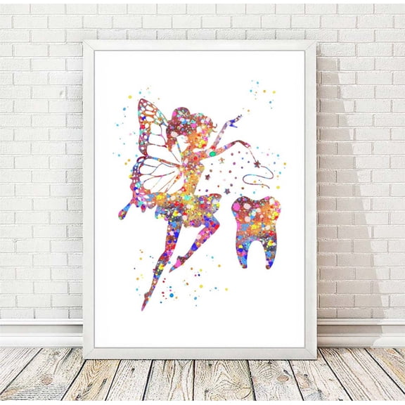 Tooth Fairy Teeth Anatomy Wall Art Print, Unframed Paper Poster 8x10in