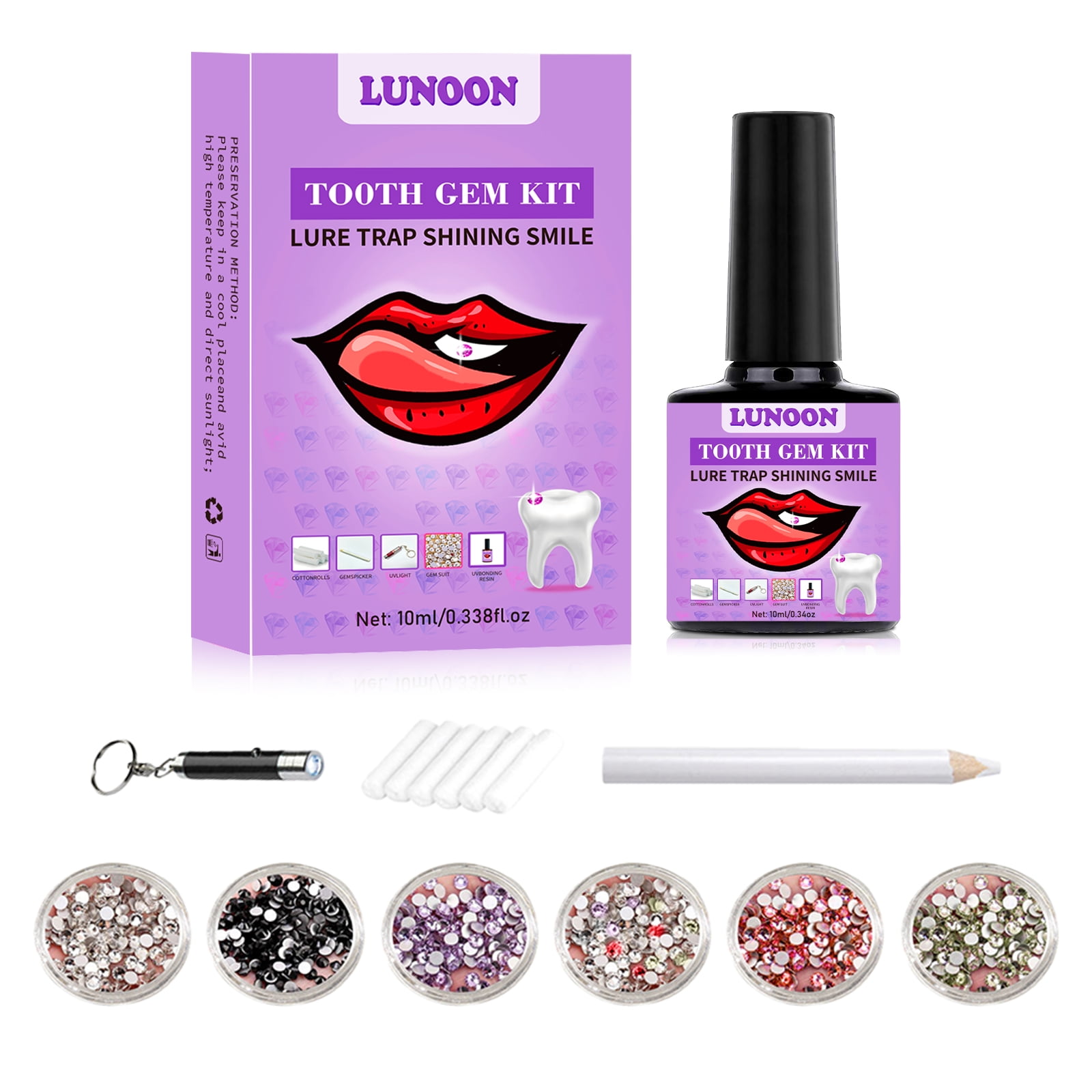 Tooth Gem Kit 20 Piece,Teeth Jewelry Kit with Glue and Light,Tooth