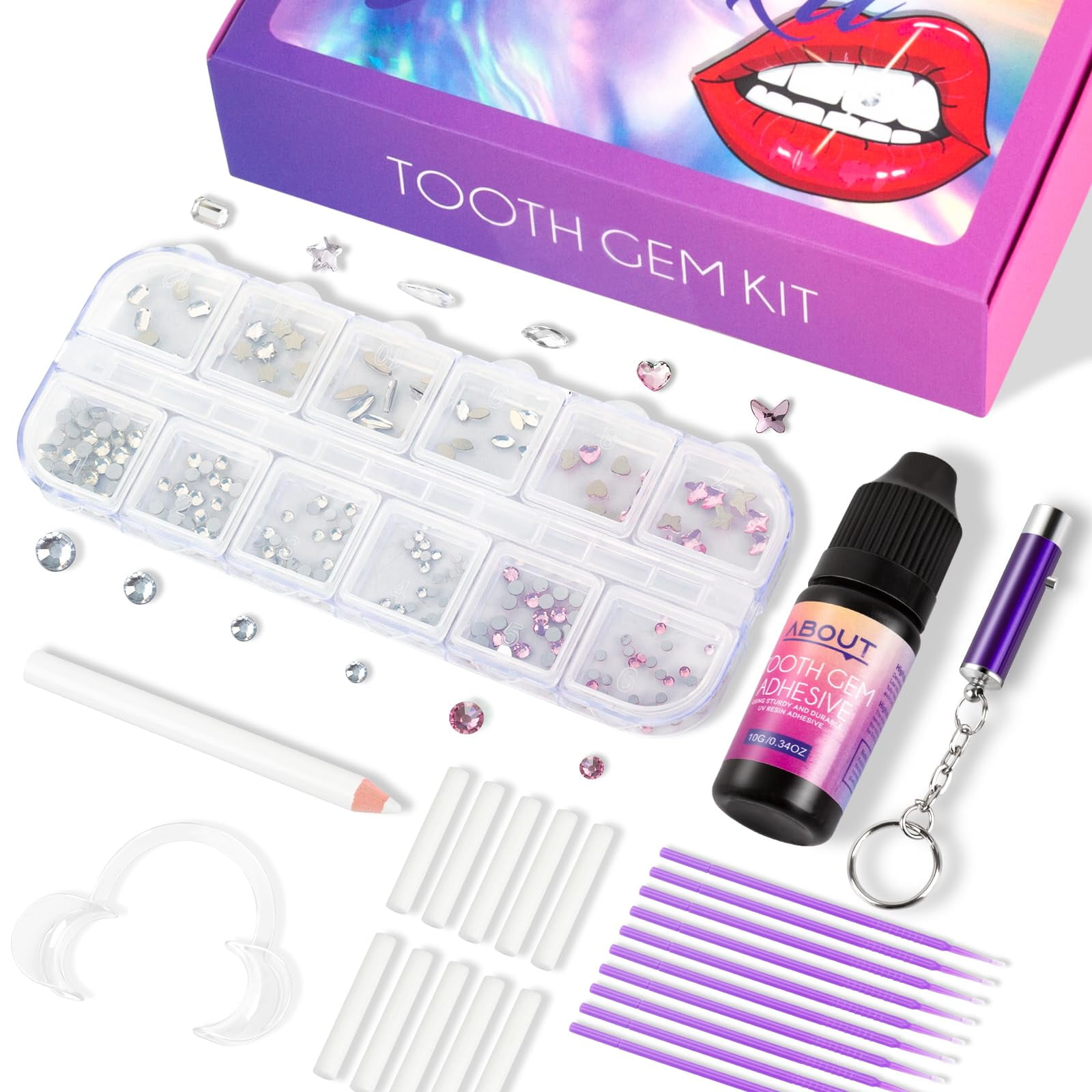 Amazon Teeth Jewelry Kit DIY Tooth Gem Kit With UV Diamond For