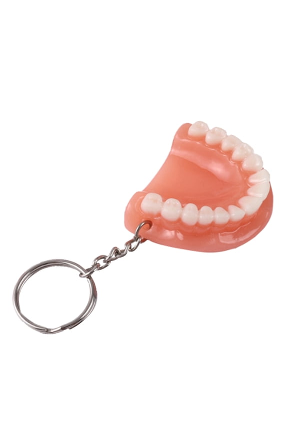 Tooth Model Shape Keychain Bag Ornament Backpack Charm Pendant Car Keychain Resin Tooth Couple Keyring Dentist Gift