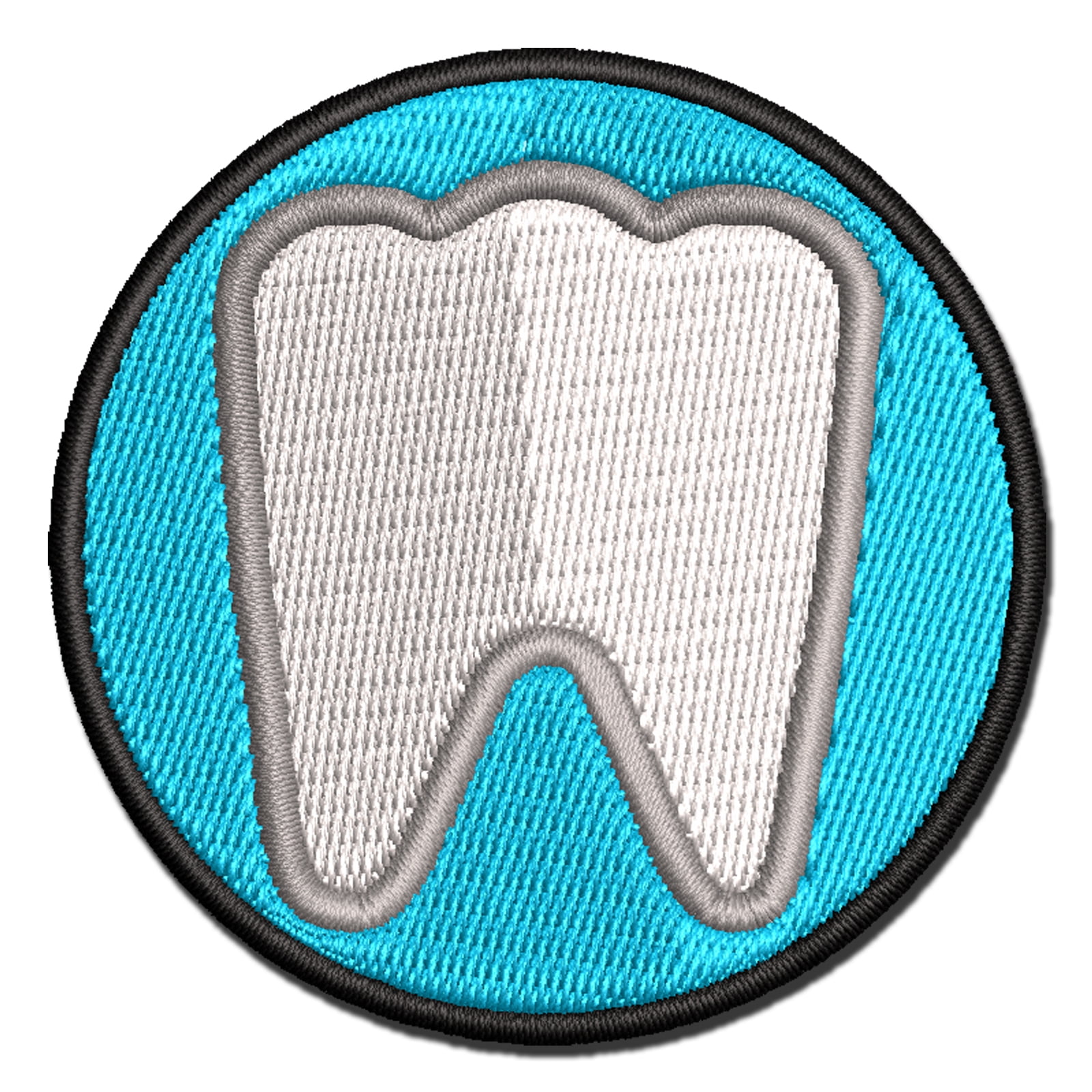 Tooth Outline Applique Multi-Color Embroidered Hook & Loop Patch - 3.5 ...