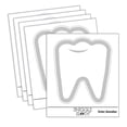 thumbnail image 1 of Tooth Outline Car Window Bumper Water Bottle Phone Tablet Laptop Waterproof Vinyl Decal Sticker Set 5-Pack - Gloss Finish - 4.0", 1 of 7