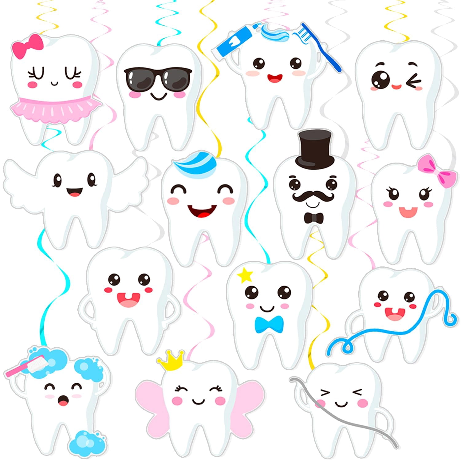 Tooth Party Hanging Swirls OIF8 First Tooth Party Decoration 20Pcs ...