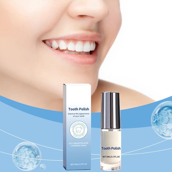 Tooth Polish for Teeth Whitening and Instant Clean, Breath Freshener, 5ml Portable Bottle for Daily Oral Care, Easy to Apply Whitening Liquid for Brightening Teeth and Freshening B Makeup Organizers