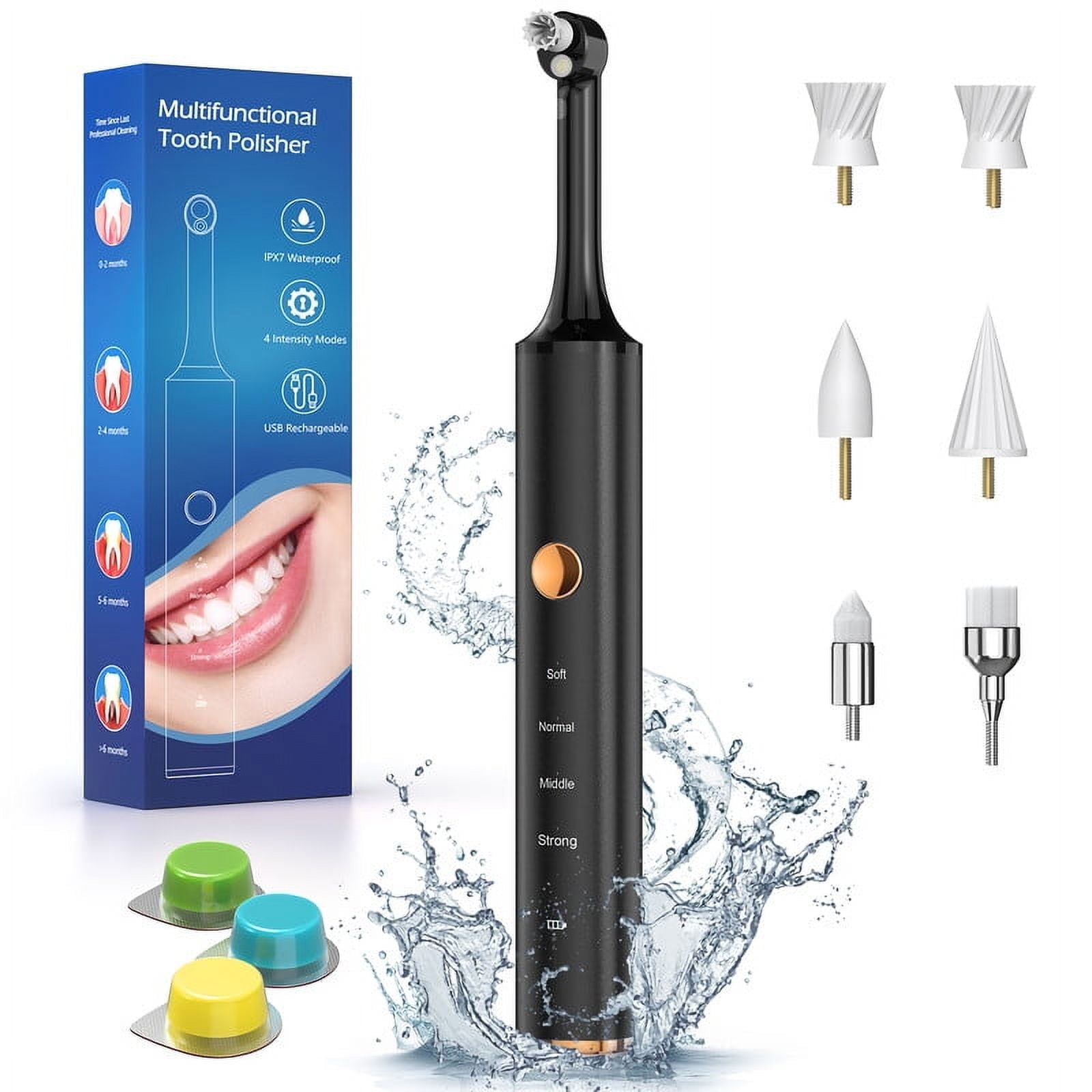 Tooth Polisher, Rechargeable Tooth Whitening Kit for Teeth Cleaning and Whitening, Tooth Whitening Set for Polishing After Teeth Cleaning