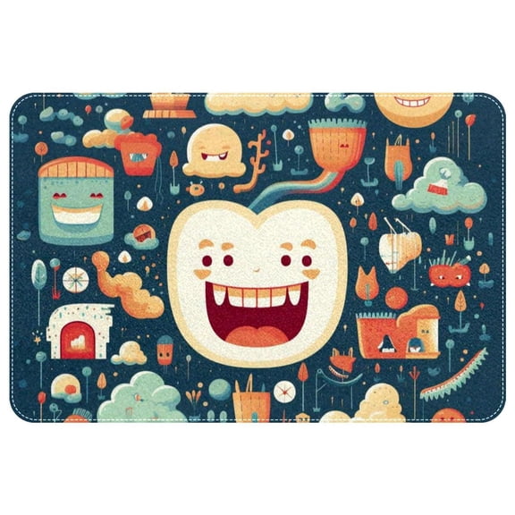 Tooth Polyester Non-Slip Game Mat Area Rug Floor Carpet Machine Washable