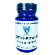 Tooth Powder with Mint and Myrrh Gum | Natural Toothpaste | Fluoride Free | Whitening | Polishing | Valhalla Spa Organics 1.5 oz