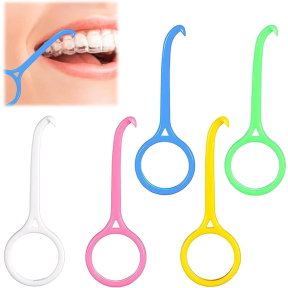 Tooth Removal,5 PCS Teeth Retainers Remover Retainer Removal Tool Aligner Chewies Removal Tool Kit Compatible with Invisalign Hook Braces Tooth Hook for Oral Care (A)