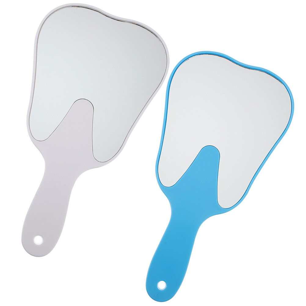 Tooth Shaped Mirror Handheld Dental Mirrors Abs Pvc Cosmetic Travel No