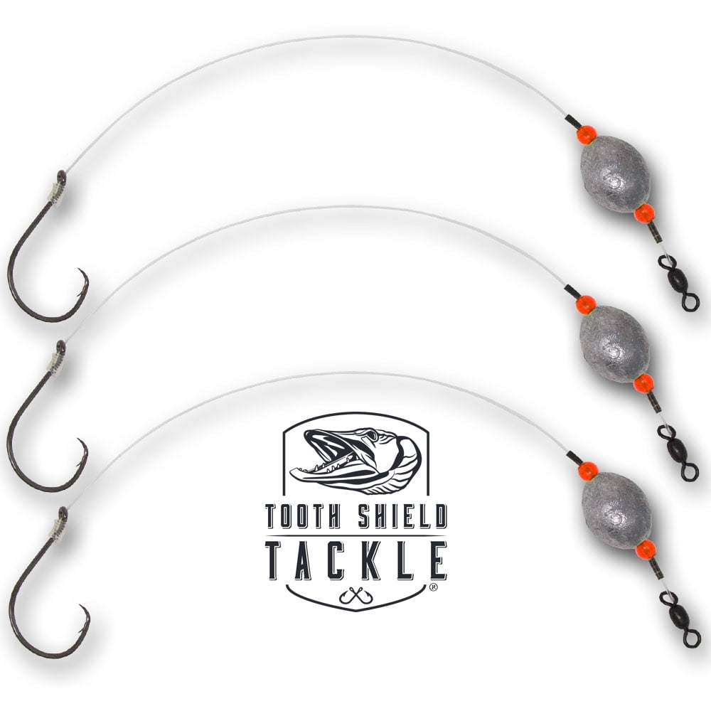 Tooth Shield Tackle 3 Pieces Steel Circle Hook, Size 8/0