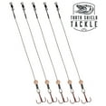 thumbnail image 1 of Tooth Shield Tackle Disco Bomb Ice Fishing Tip Up Leader Rig (90 lb) Ice Fishing Sucker Walleye Pike Musky Predator Rig (5 Pack) (Camo/Gold Disco Bomb) (VMC #4), 1 of 3