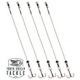 thumbnail image 1 of Tooth Shield Tackle Fish Eye Ice Fishing Tip Up Leader Rig (90 lb) Ice Fishing Sucker Walleye Pike Musky Predator Rig (5 Pack) (Camo/Pink Fish Eye) (VMC # 8), 1 of 3