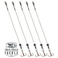 thumbnail image 1 of Tooth Shield Tackle Fish Eye Ice Fishing Tip Up Leader Rig (90 lb) Ice Fishing Sucker Walleye Pike Musky Predator Rig (5 Pack) (Camo/Red Fish Eye) (VMC # 1/0), 1 of 3