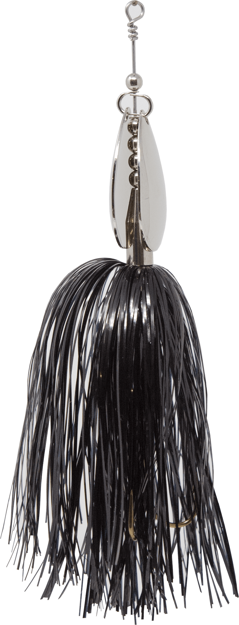 Tooth Shield Tackle The 308 Musky Bucktail Muskie Pike Double 8 Inline Spinner Musky Lures Baits Tackle (Black / Nickel)