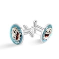 thumbnail image 1 of Tooth Stylish Shirt Cufflink Set Made of Stainless Steel for Formal Wear - for Weddings and Special Occasions - Silver Jewelry Option Available, 1 of 6