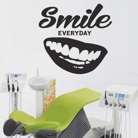 Tooth Wall Decals Quotes Home Decors Sticker Poster Art Wall Stickers Mural Room Decors Dental Everyday Smile Lip Teeth 57x59cm