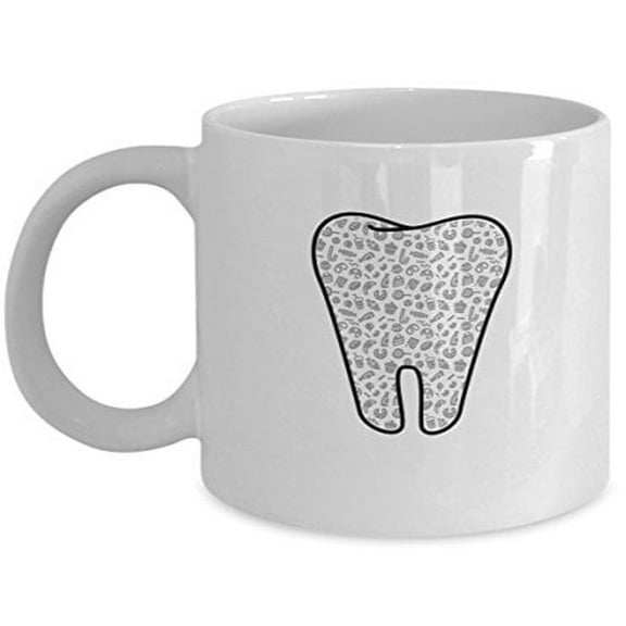 Dentist 11 oz Coffee Mug - Tooth-Shaped Design White Ceramic Gift