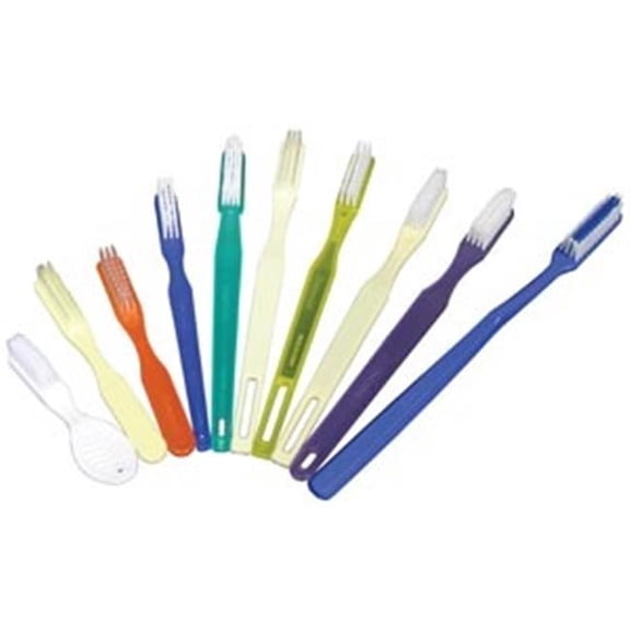 Toothbrush- 30 Tuft- Clear Polypropylene Bristles- Ivory Handle