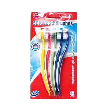 Purest 5 In 1 Toothbrush Pack of 3 Soft Bristles Oral Care Cleaning Set