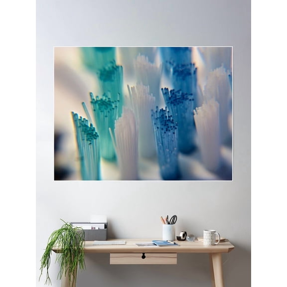 Toothbrush Bristles Poster Wall Art, Modern Wall Decor For Living Room Bedroom, 8x12 UNFRAMED