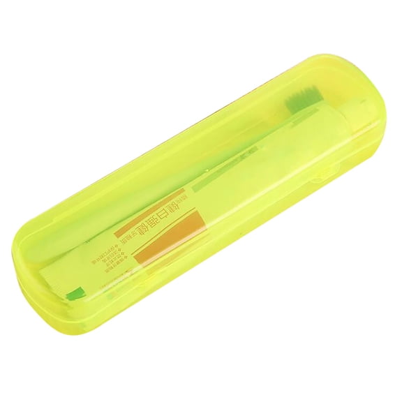 Toothbrush Case,Toothbrush Travel Container,Toothbrush Holder,Portable Toothpaste Container,Toothpaste Storage Container for Home,Business,Camping Traveling,8.26x2.16x1.37 inch(Yellow)