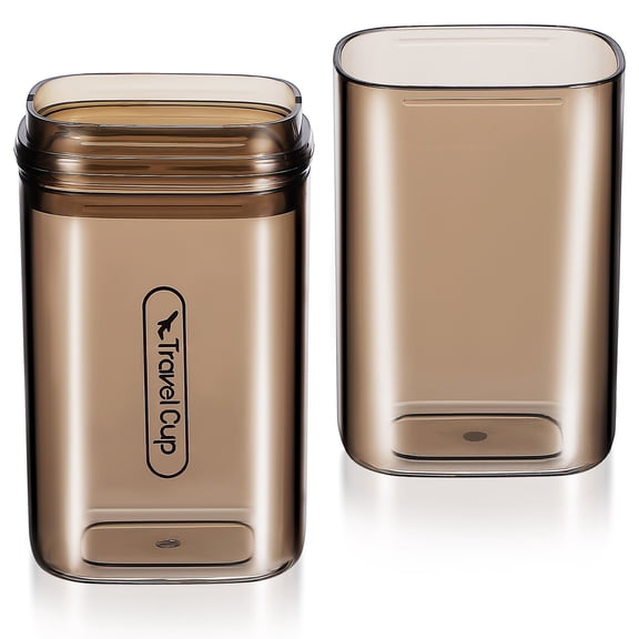 Toyandona Durable Portable Coffee Toothbrush Case for Travel with Storage and Rinsing Use