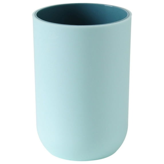 Toothbrush Cup for Couples, 350ml Blue Two Layer Bathroom Tumbler with Non-Slip Base, Modern Sink Organizer Toothbrush Holder, Minimalist Vanity Storage