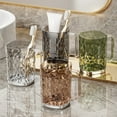 thumbnail image 1 of Toothbrush Cup Transparent PET Handle – Geometric Design • Metal Base • 450ml Capacity • Modern Bathroom Wash Cup • White Green Gray Brown – Durable Stylish Mouthwash Cup, 1 of 6