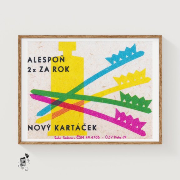 Toothbrush Dental Matchbox Wall Art Decor Unframed Paper Print
