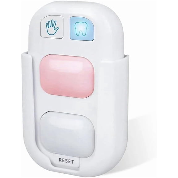Toothbrush & Handwash Timer, 2 Minute Brushing Timer with LED Light, Bathroom Routine Teaching Tool for Healthy Habits（White）