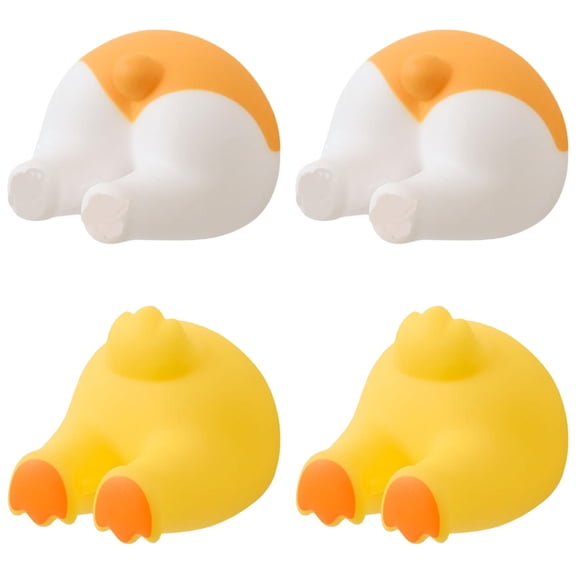Toothbrush Holder And Shower Wall Mount Adhesive Cute Corgi Tail Toothbrush Stand For Bathroom Non Punch Sticky Hook For Organization
