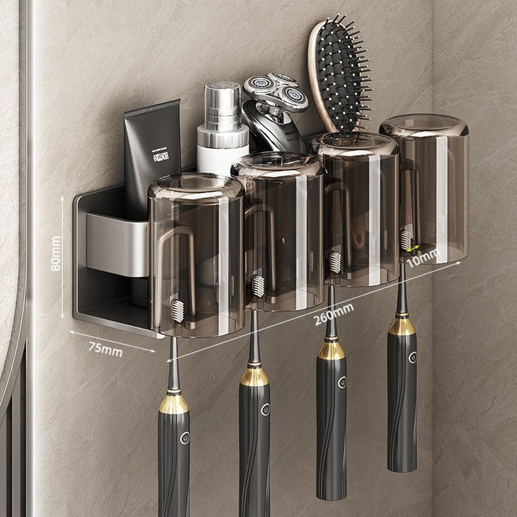 Toothbrush Holder，Bathroom Organizer Toothbrush Holders No-Drill Wall ...