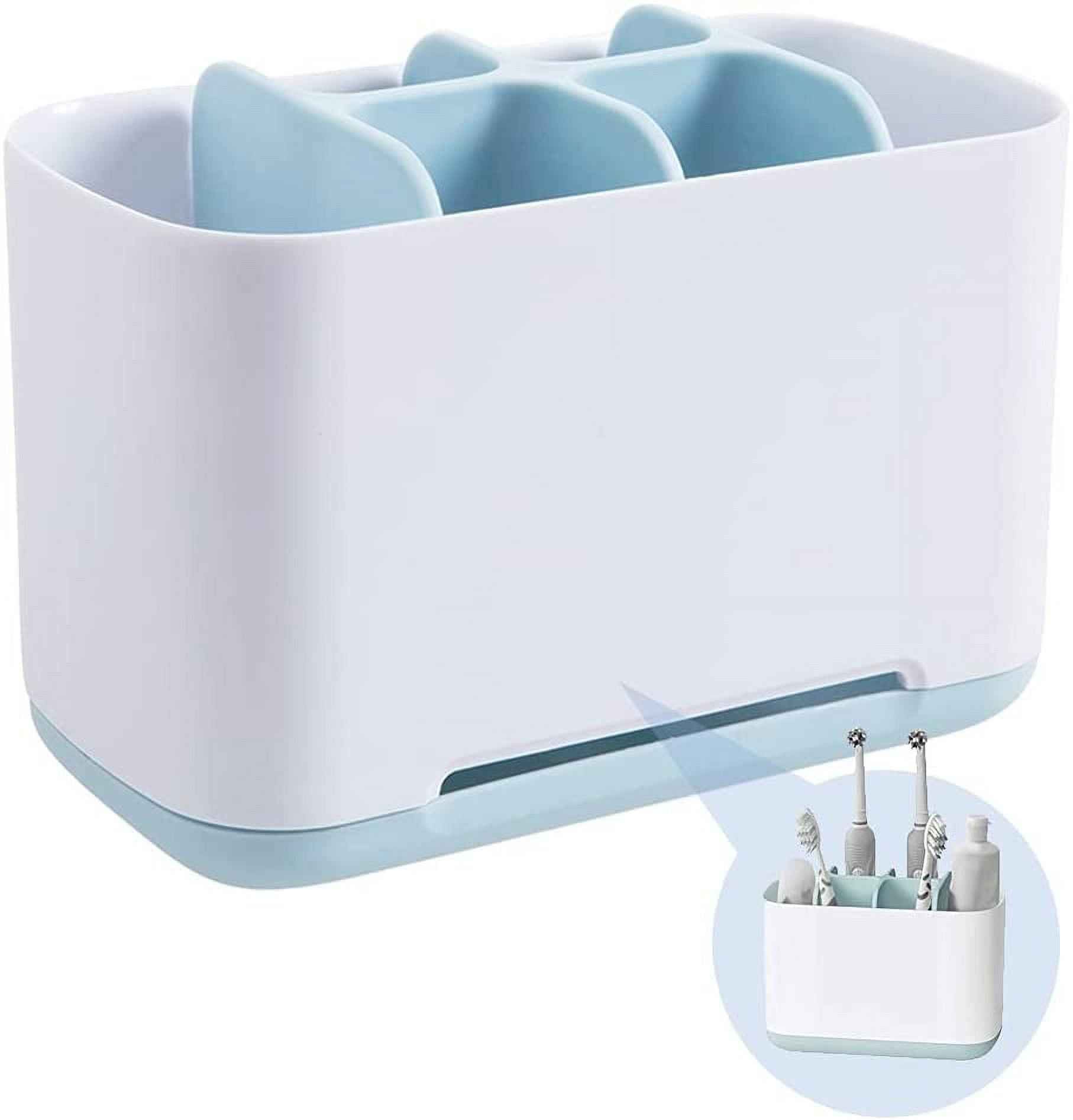 Toothbrush Holder Bathroom Storage Organizer Caddy, Toothbrush & Toothpaste Caddy Plastic ...