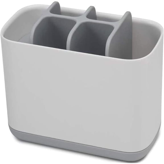 Toothbrush Holder - Bathroom Toothbrush and Toothpaste Storage Organizer Caddy, Made of Food-Grade PP and ABS Plastic, BPA-Free, Detachable for Easy Cleaning, Large, Grey