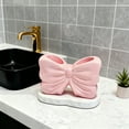 thumbnail image 1 of Toothbrush Holder, Bow-Shaped Bathroom Countertop Organizer with Separated Slots, Resin Toothbrush Storage for Sink, 1 of 6