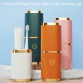 thumbnail image 1 of Toothbrush Holder with Cover for Bathroom Countertop, Durable Plastic Organizer for Toothpaste Water Flosser, Portable Storage Stand for Travel Camping, 1 of 2