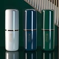 thumbnail image 1 of Toothbrush Holder with Cup, 1-piece Plastic Travel Set in White Green Blue, Non-slip Base & Compact Design for Easy Storage, Perfect for Bathroom Countertop, Couples, and On-the-go Oral Care, 1 of 6