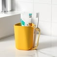 thumbnail image 1 of Toothbrush Holder Cup 1PC Hygienic Bathroom Cup 3.94x3.35x3.15in,Polypropylene Design with 45° Drainage for Quick Drying, Modern Home Decor(Yellow), 1 of 8