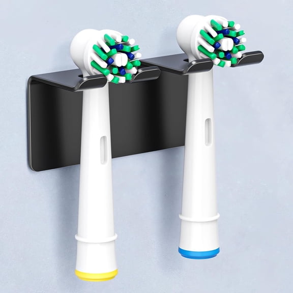 Toothbrush Holder, Electric Toothbrush Head Holder Wall Mounted Non Screw, Metal Toothbrush Holders for Bathroom, Self Adhesive Tooth Brush Holder Toothbrush Organiser (Black, Small)