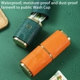 thumbnail image 1 of Toothbrush Holder Organizer, Usupdd Durable Bathroom Countertop Toothbrush Storage for Toothpaste Water Flosser, Travel Portable Toothbrush Case for Home Kitchen RV with Lid, Army Green, 1 of 5