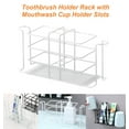 thumbnail image 1 of Toothbrush Holder Rack with Mouthwash Cup Holder Slots, Electric Toothbrush Toothpaste Holder Creative Wall-Mounted Drill Free Storage Rack for Bathroom, White, 1 of 6