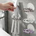 thumbnail image 1 of Toothbrush Holder Razor Organizer, Punch-free Self-adhesive Wall Mounted Bathroom Bracket for Toothpaste and Personal Care Items, Hygienic Water-resistant Design, Topliu, 1 of 8