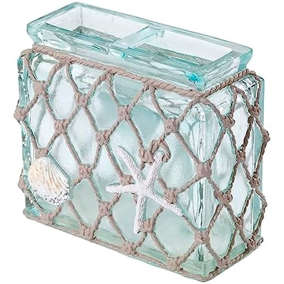 - Toothbrush Holder, Resin Bathroom Accessories, Beach Inspired Bathroom Decor (Seaglass Collection)