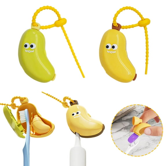 Toothbrush Holder Travel Case | Toothpaste Compartment | Dust-Proof Hygienic Cover | Portable ABS Storage Organizer | Compact Dental Care Container | 9x4x3.5cm