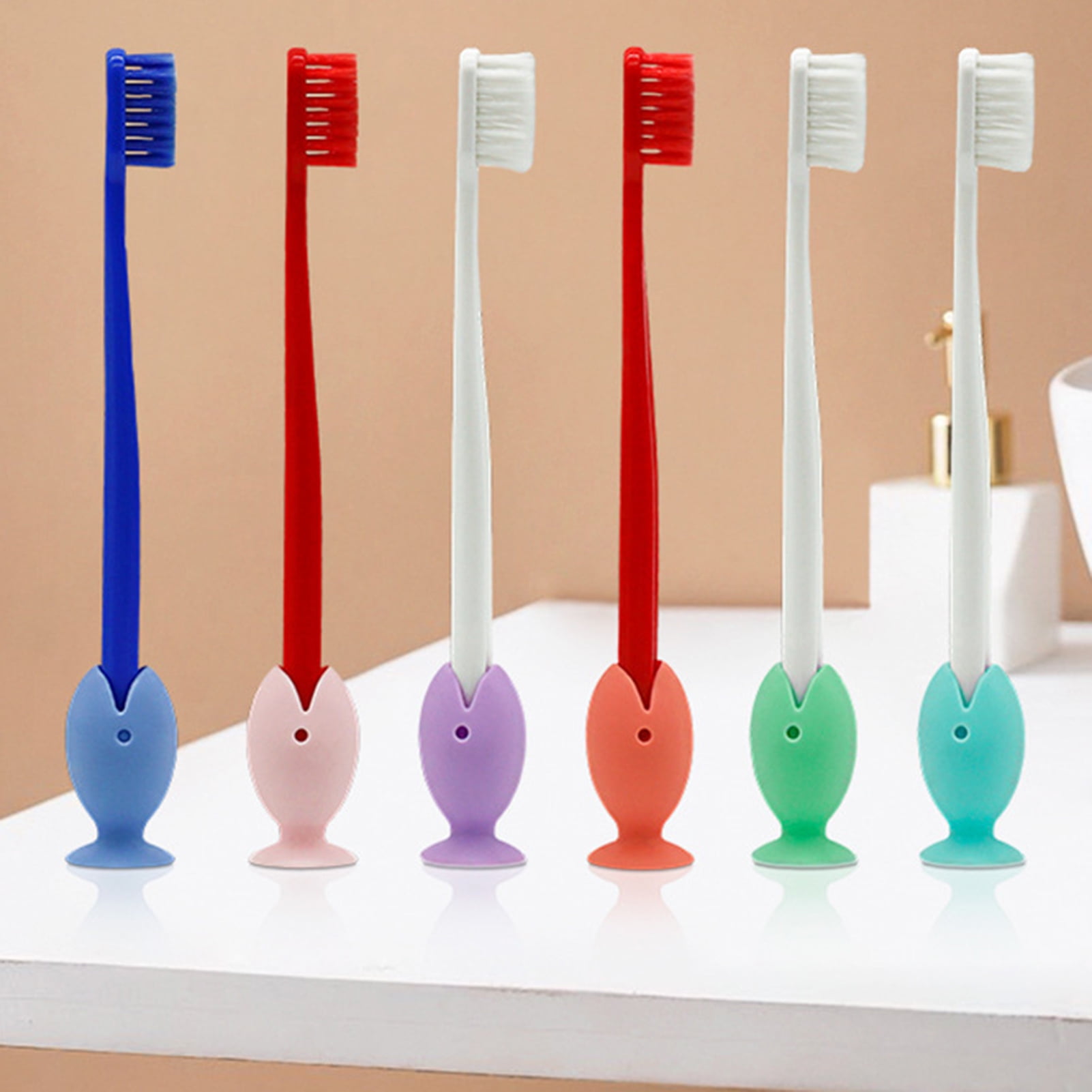 Toothbrush Holder Vertical Non-slip Silicone Cute Cartoon Fish ...