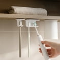 thumbnail image 1 of Toothbrush Holder Wall Mount Hook, No-Drill Inverted Hanging Storage, Ventilated Drip-Dry Bathroom Organizer, 1 of 6