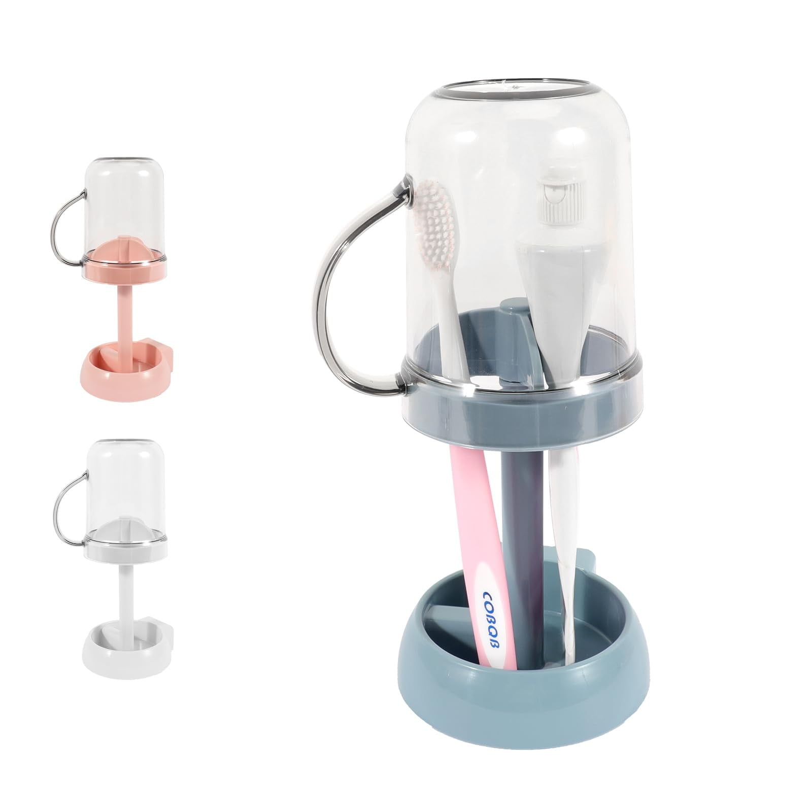 Toothbrush Holder with Cup and Cover, Adjustable Bathroom Organizer ...