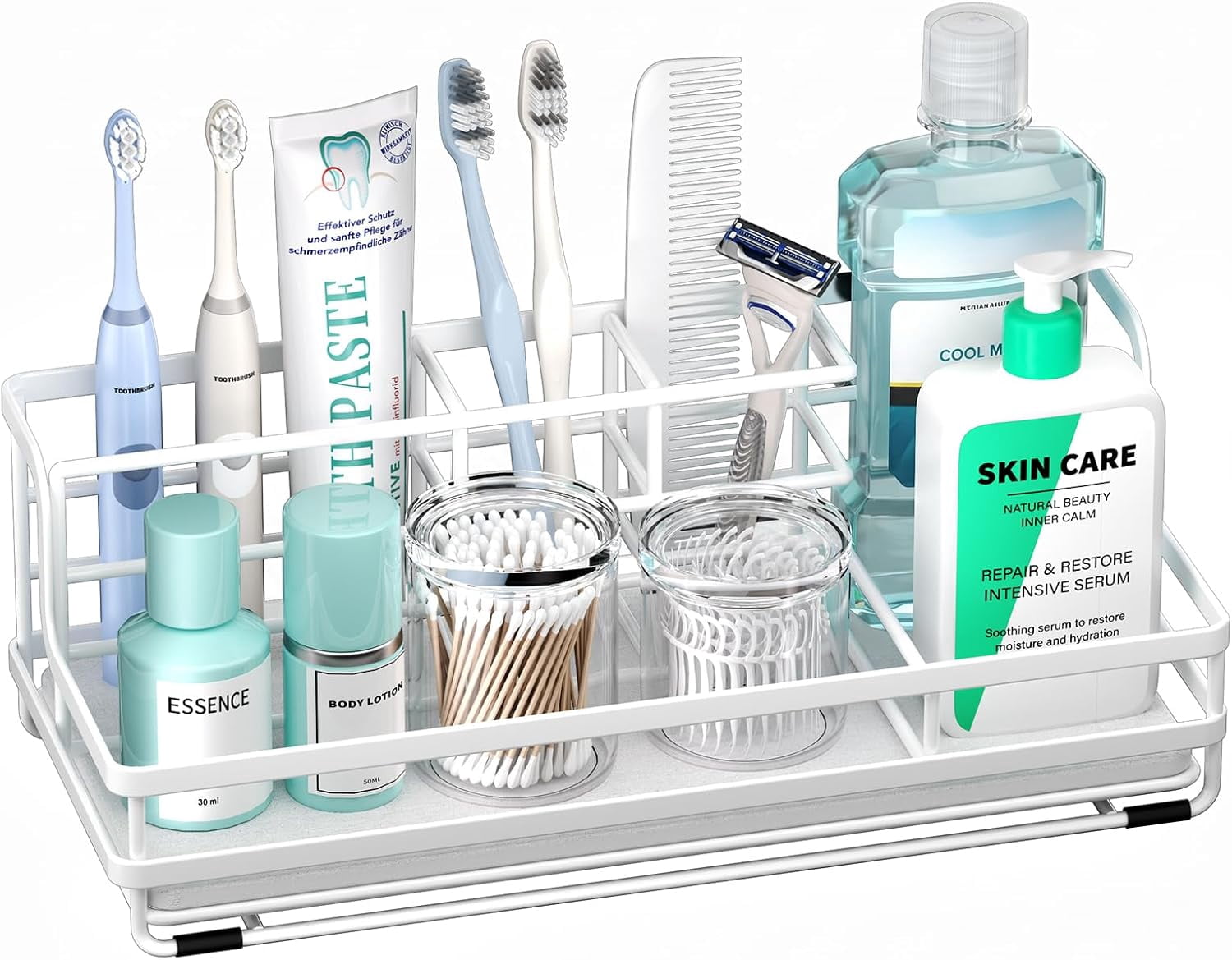 Toothbrush Holders for Bathroom - 5 Partitions Bathroom Counter ...