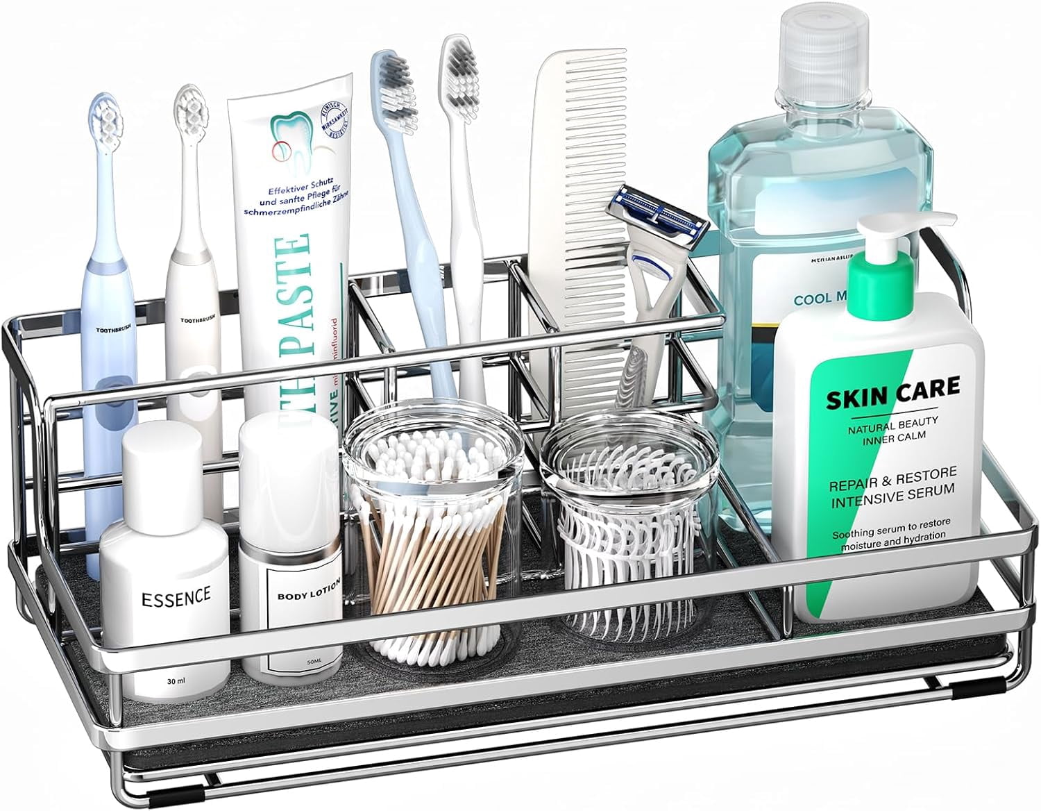 Toothbrush Holders for Bathroom - 5 Partitions Bathroom Counter ...